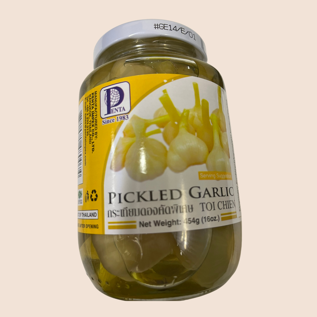 Eingelegte Knoblauch/กระเทียมดองคัดพิเศษ( เพ็นทา) 454g.