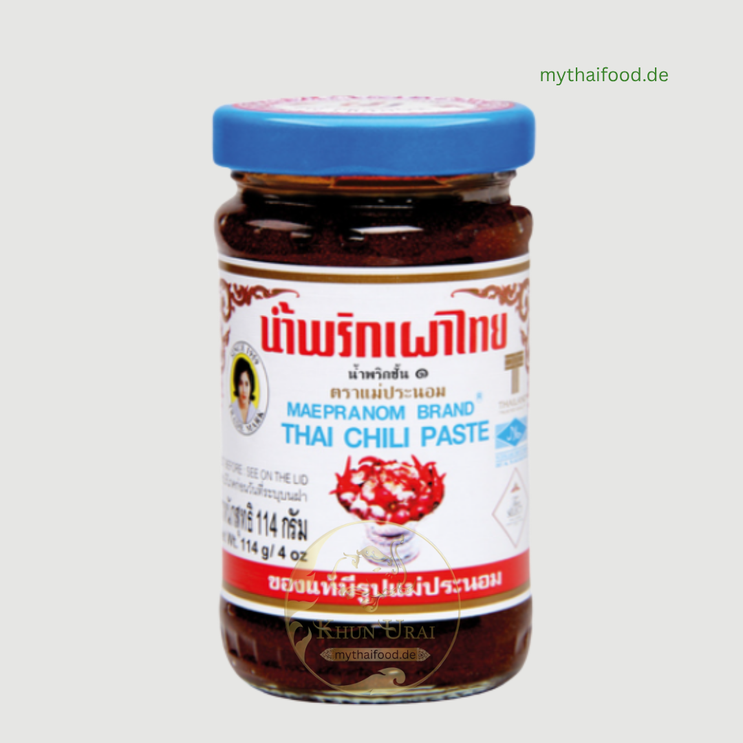 Thai Chili Paste in Öle ( Mea Pranom )/น้ำพริกเผาไทย 114 กรัม