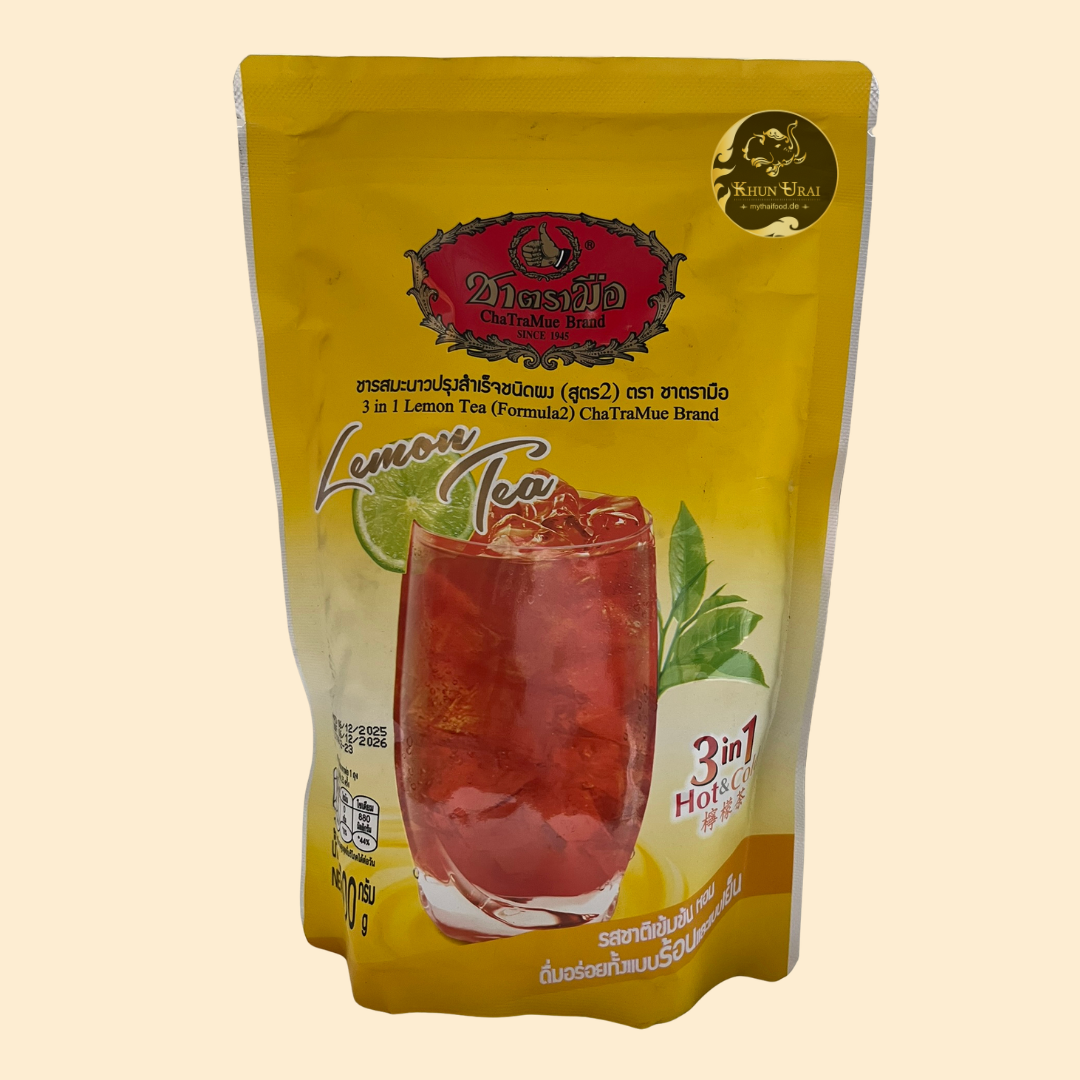 Zitronentee Pulver ( Cha Tra Mue )/ชามะนาวปรุงสำเร็จชนิดผง ชาตรามือ 500g