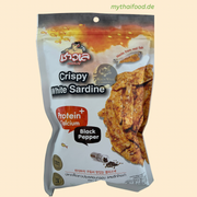 Crispy Weiße Sardine Snacks100g/ปลาเกล็ดขาวปรุงรสกรอบ พริกไทยดำตราชาวเล
