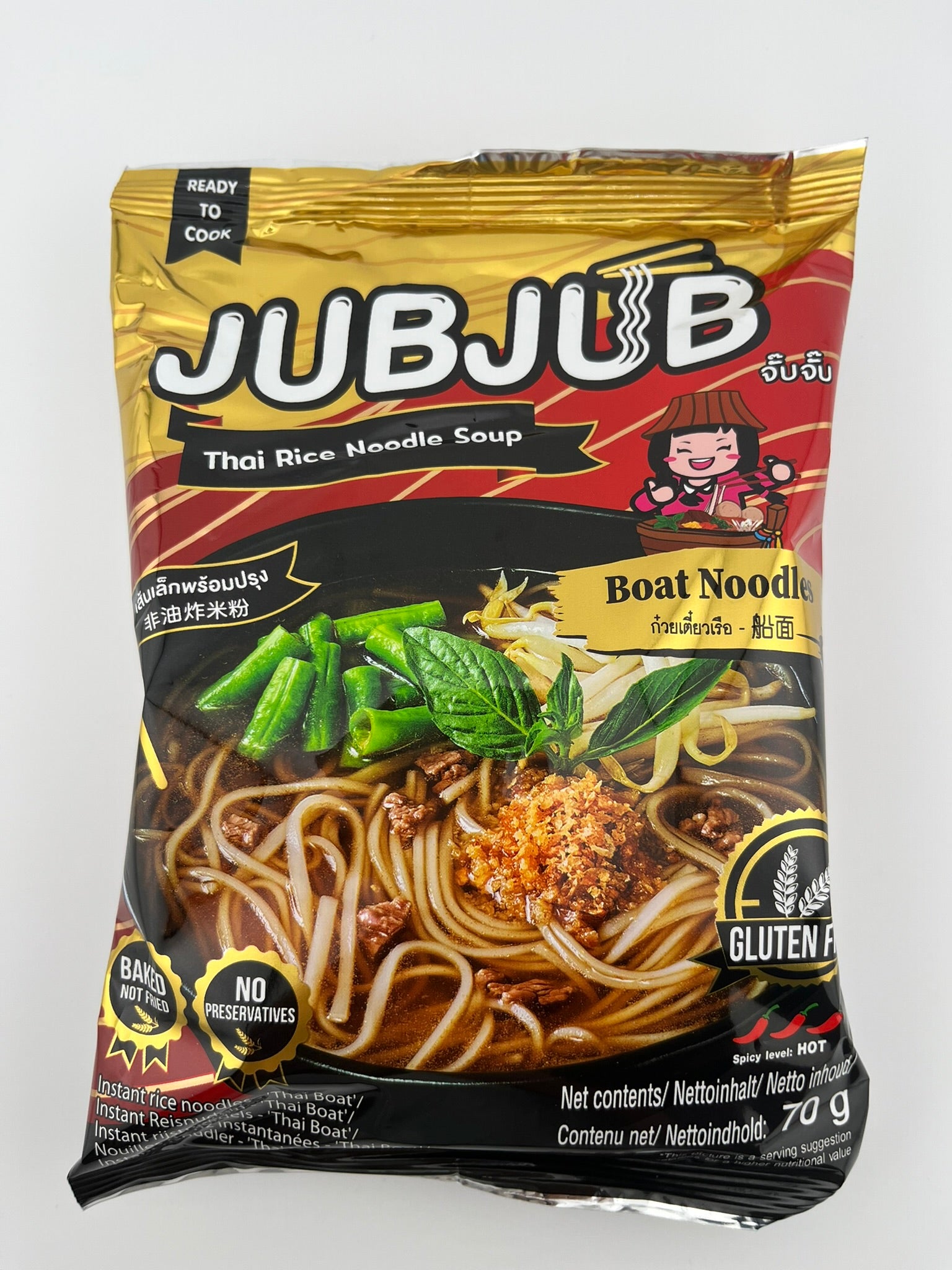 Instant ReisNudeln ThaiBoat (Jub Jub )70g/ก๋วยเตี๋ยวเรือกึ่งสำเร็จรูปตราจับๆเส้นเล็ก
