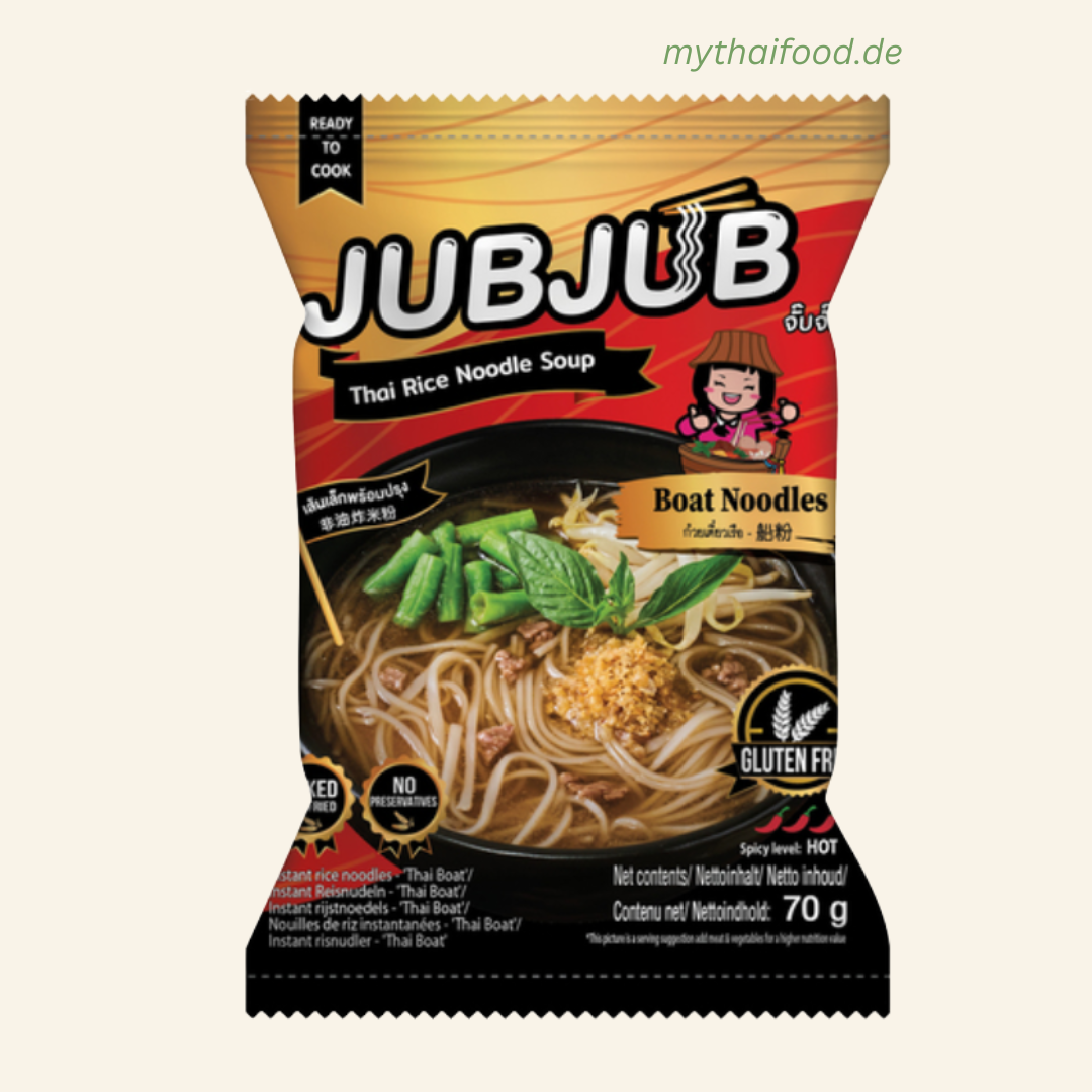 Instant ReisNudeln ThaiBoat (Jub Jub )70g/ก๋วยเตี๋ยวเรือกึ่งสำเร็จรูปตราจับๆเส้นเล็ก